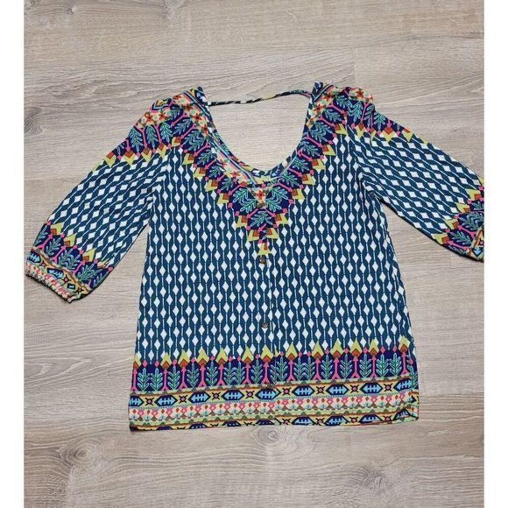 Pink Owl Apparel Womens Multicolor Blouse Size Small